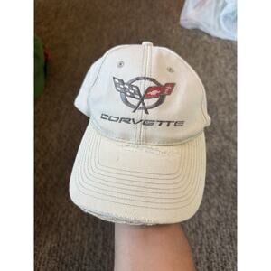 Vintage Corvette Racing Hat Beige Heavy Wear